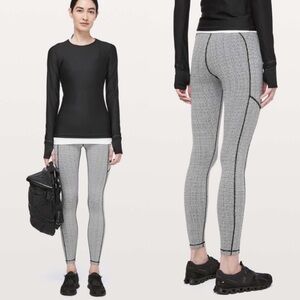 Lululemon Speed Up Tight Legging Teeny Tooth White Black 6